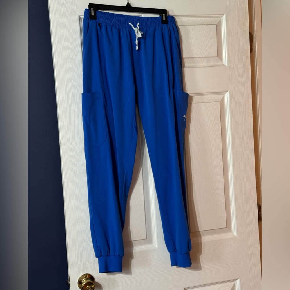 MiMs royal blue jogger scrubs, size L